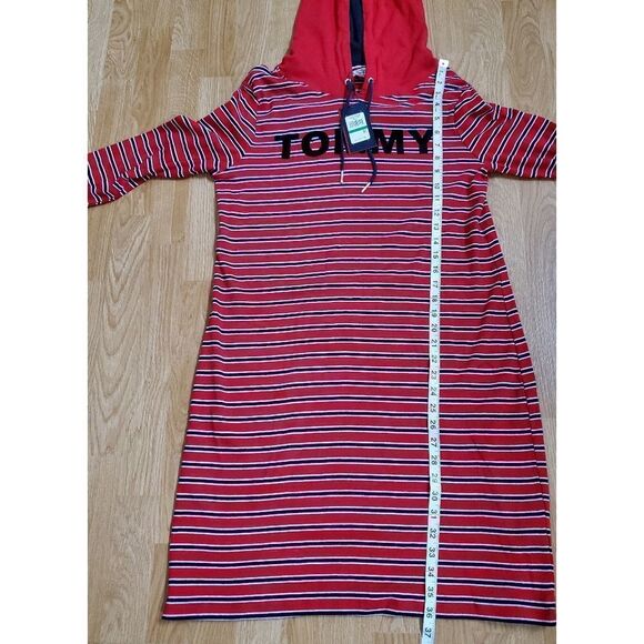Tommy Hilfiger Striped Hoodie Dress in Red/Black - NEW - Picture 8 of 11